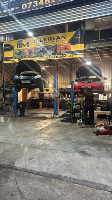 Mechanic working on a car